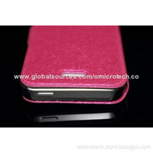 Leather Mobile Phone Cases for iPhone 4, OEM Orders Welcomed